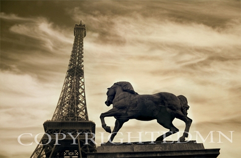 Eiffel Tower & Statue, Paris, France 07 – Monotint