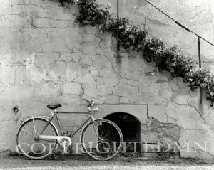 Bicycle & Cracked Wall, Einsiedeln, Switzerland