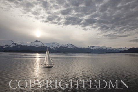 Sailing at Sunset, Alaska 09 – color