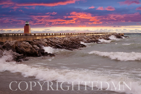 Lighthouse at Sunset, Michigan 09 – color