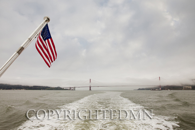 Golden Gate Bridge & Flag, San Fransisco, California 11 – color