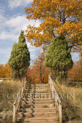 Wooden Steps In Autumn, Marquette, Michigan 12-color