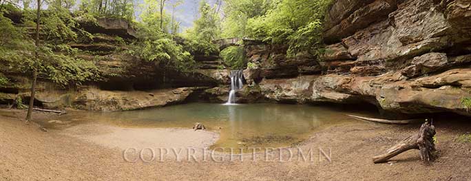 Old Mans Cave Panorama, Hocking Hills, Ohio 13-color pan