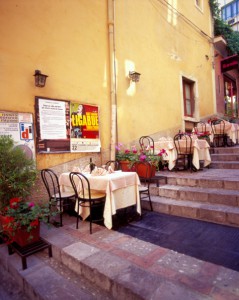 Tables On The Steps, Sicily, Italy 06 – Color