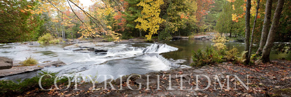 Bond Falls Panorama in Fall, Bruce Crossing, Michigan 09 - Color