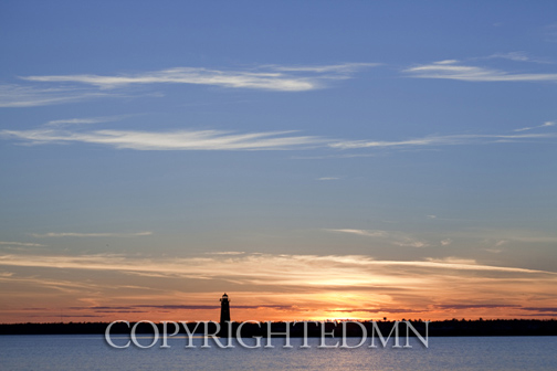 Manistique Lighthouse at Sunset, Manistique, Michigan 10-color