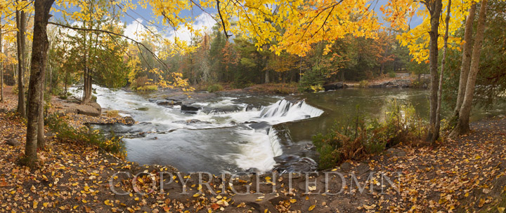 Bond Falls In Autumn Panorama #2, Bruce Crossing, Michigan 12-color
