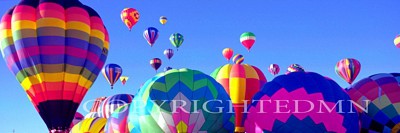 Balloons In The Sky Panorama, Albuquerque, New Mexico 06 - Color