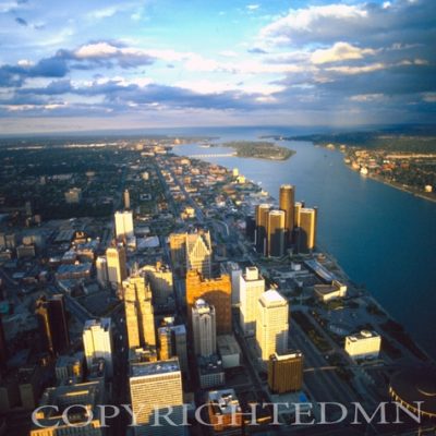 Aerial Of Detroit 99, Detroit, Michigan - Color