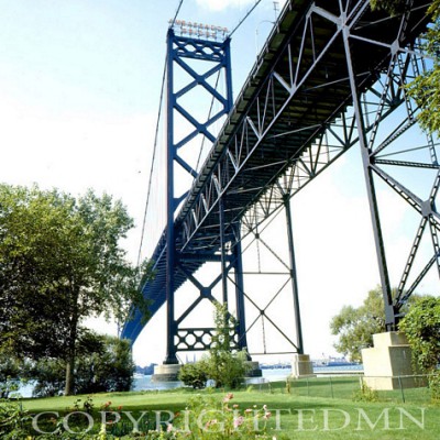 Ambassador Bridge In Summer, Detroit, Michigan - Color