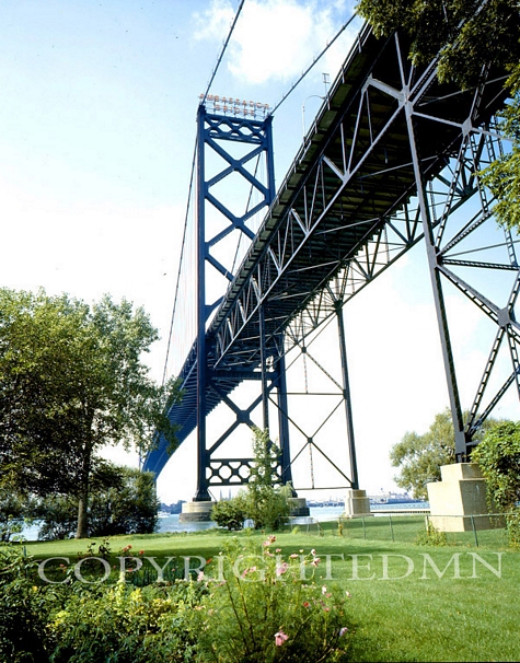 Ambassador Bridge In Summer, Detroit, Michigan - Color